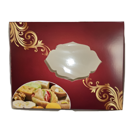 Fancy Design Brown Empty Sweet Folding Box - 500 Gm