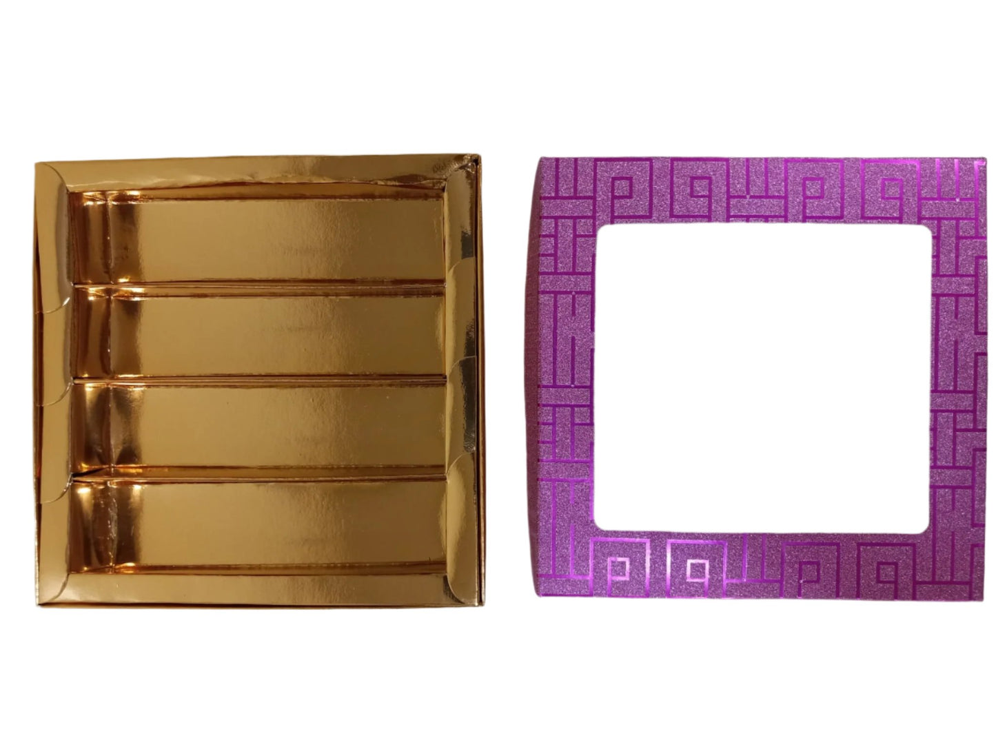 Fancy Decorative Design Square Empty Sweet Boxes (Purple) - 1/2 Kg