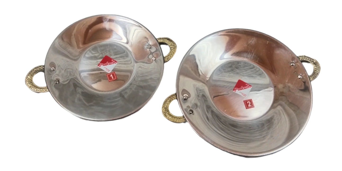 Copper Stainless Steel Tawa for Serving Ware (Plain) - 2 Sizes
