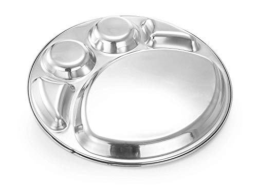 Stainless Steel Round Thali/Plate 5 compartment