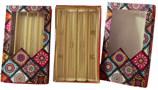Rangoli Print Sweet Box 1 Kg 4 Partition