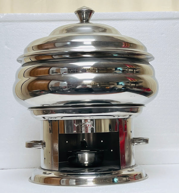 Stainless Steel Rajasthani Style Chafing Dish For Serverware - 7.5 Ltr