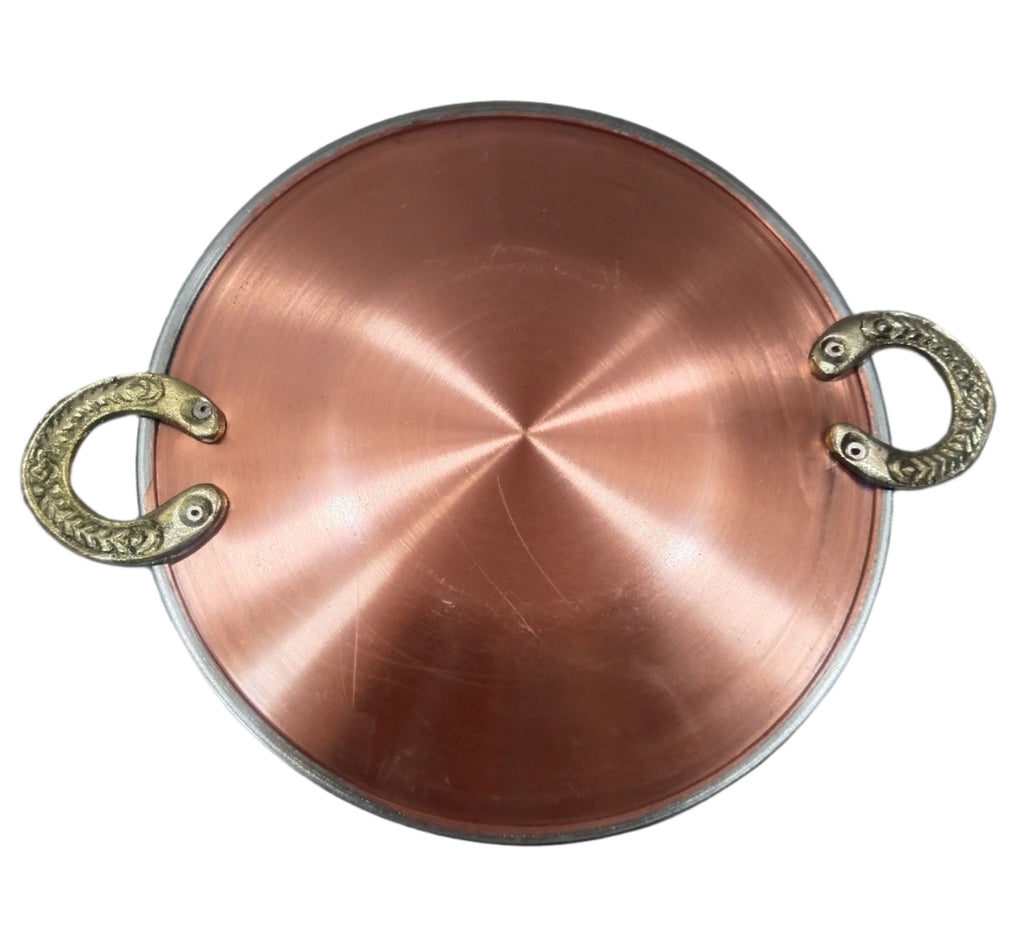 Copper Stainless Steel Tawa for Serving Ware (Plain) - 2 Sizes