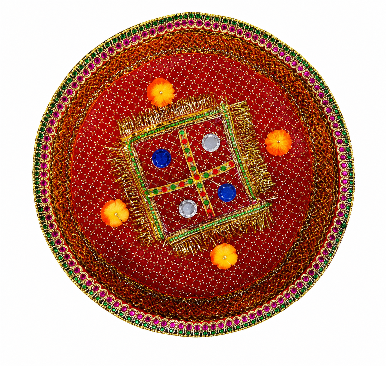 Decorative Colorfull Bandhani Chhab w/out Jholla (Size - 14, 16 & 20")