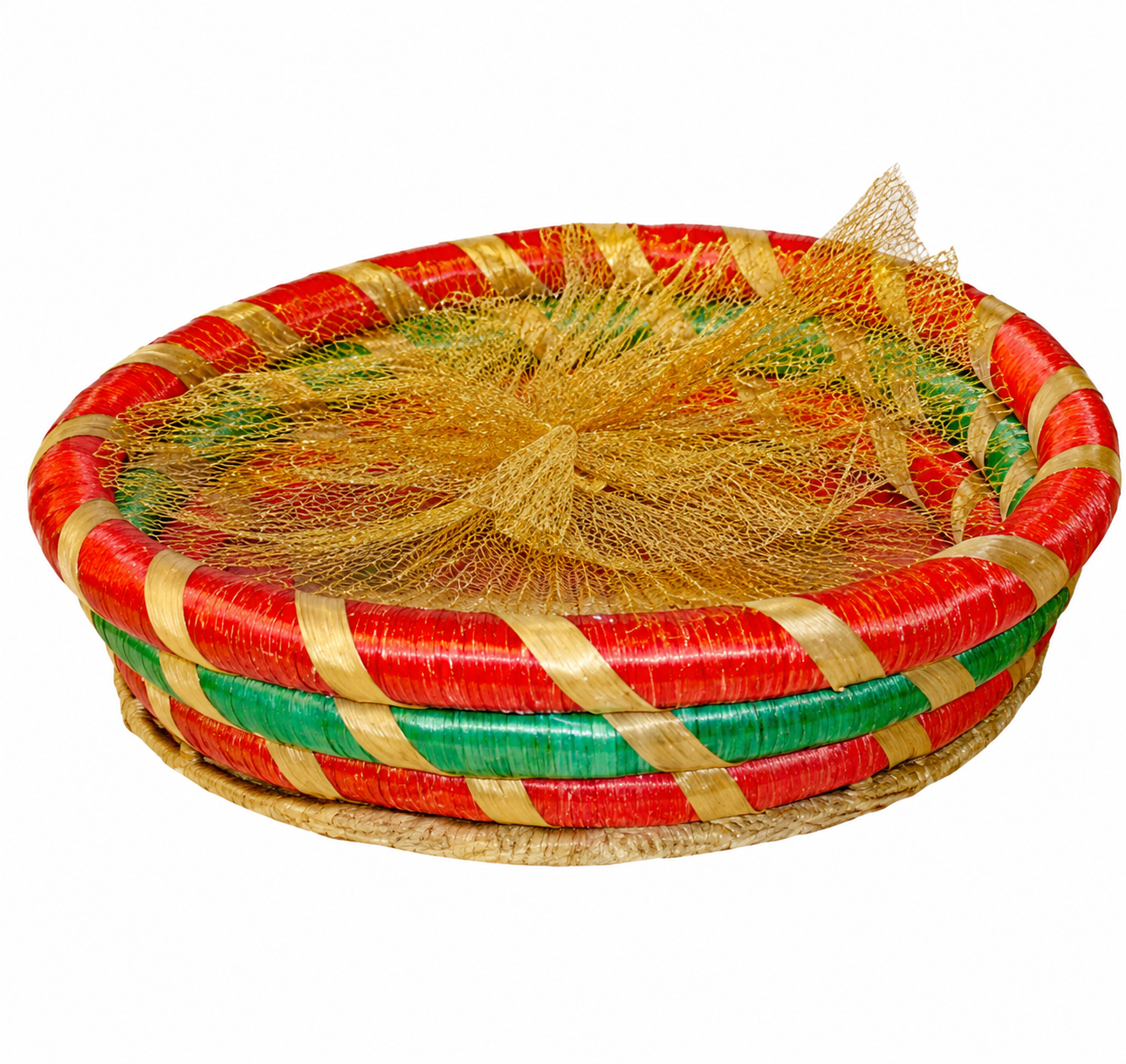Red Green Round Tokri
