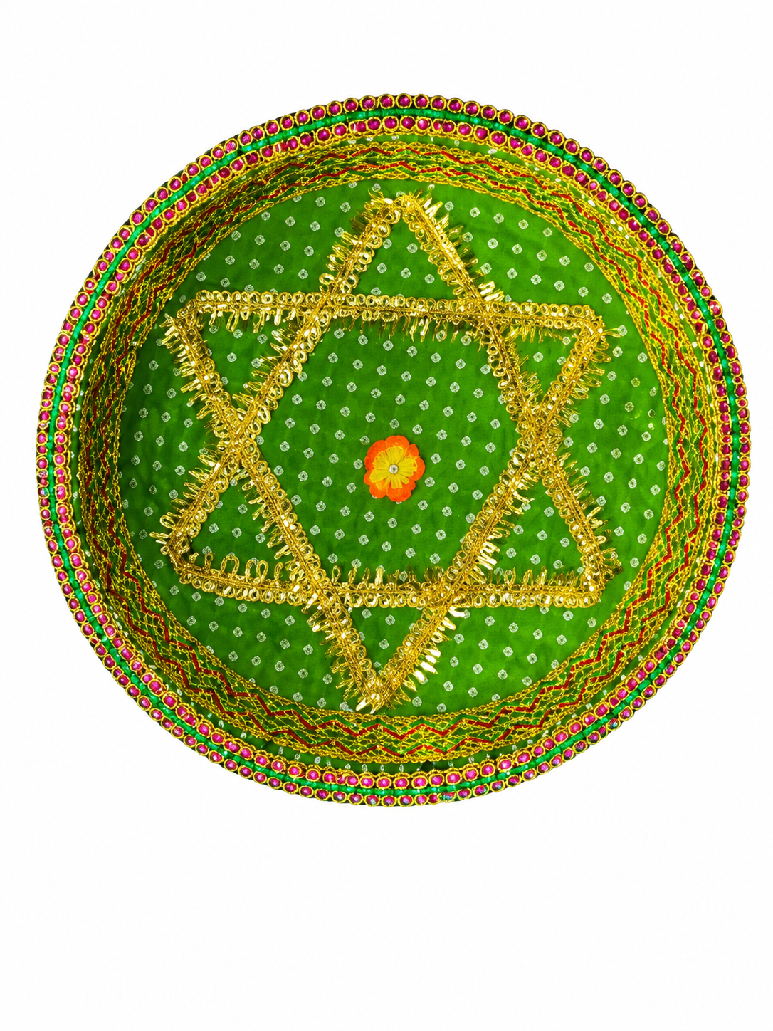 Decorative Colorfull Bandhani Chhab w/out Jholla (Size - 14, 16 & 20")