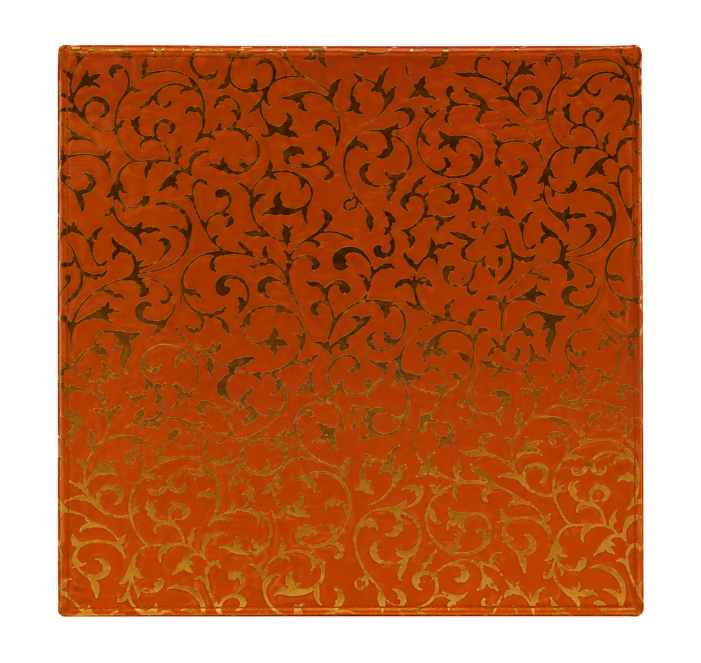 Beautiful Decorative Orange Empty Sweet Boxes with Gold Leaf Pattern - 1/2 Kg