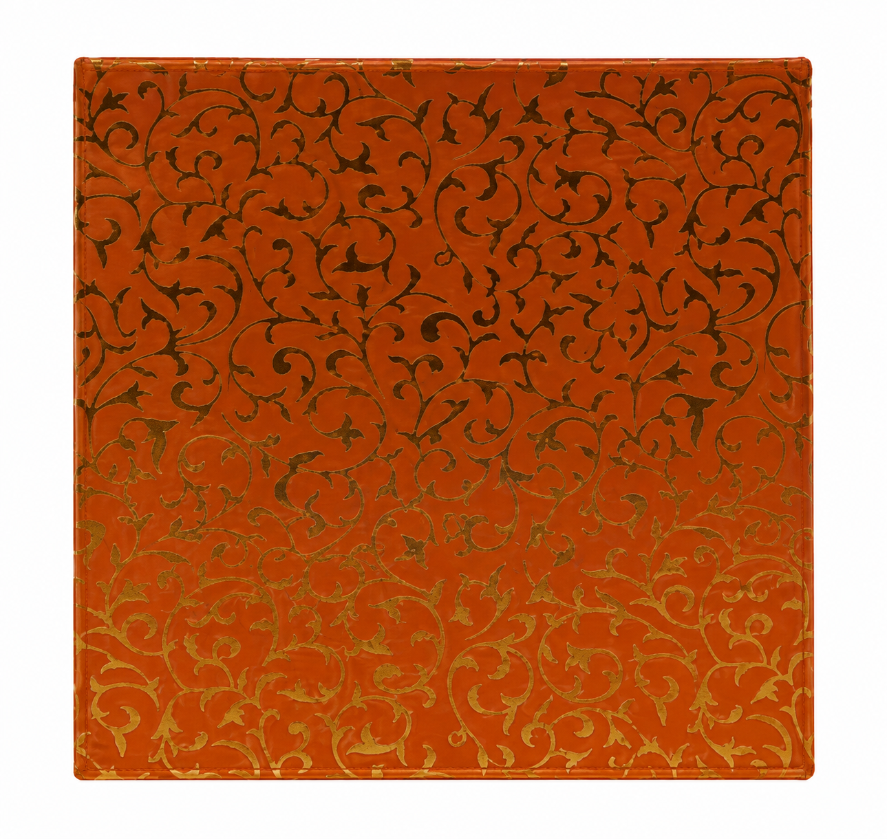 Beautiful Decorative Orange Empty Sweet Boxes with Gold Leaf Pattern - 1/2 Kg