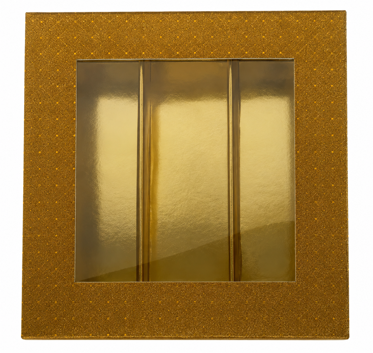 Fancy Design Sweets Boxes in Shimmer Golden W/ Window - 1/4 Kg