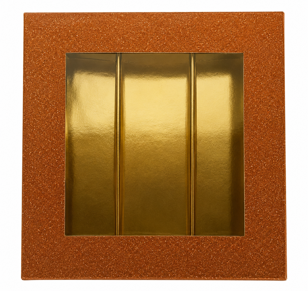 Fancy Design Sweets Boxes in Shimmer Orange W/ Window - 1/4 Kg