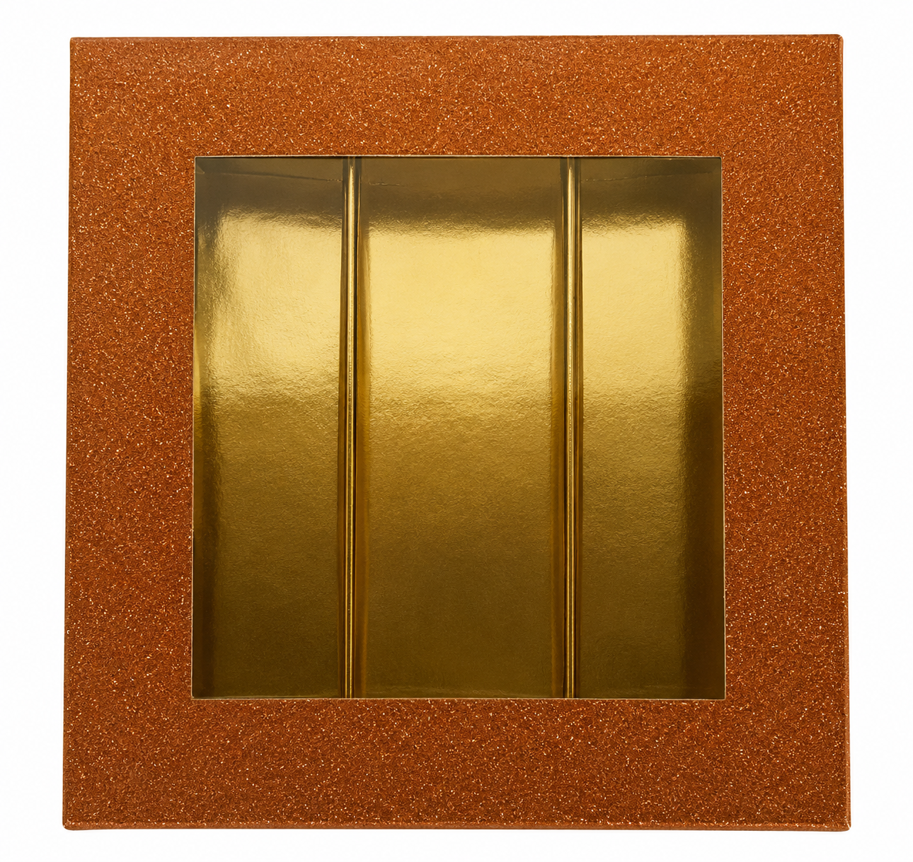 Fancy Design Sweets Boxes in Shimmer Orange W/ Window - 1/4 Kg