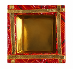 Red Bandhani Sweet Box 1/4 KG  (Square)