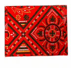 Empty Mithai Box in Traditional Red Bandhini Print w/ Paper (Rectangle) 1/2 KG