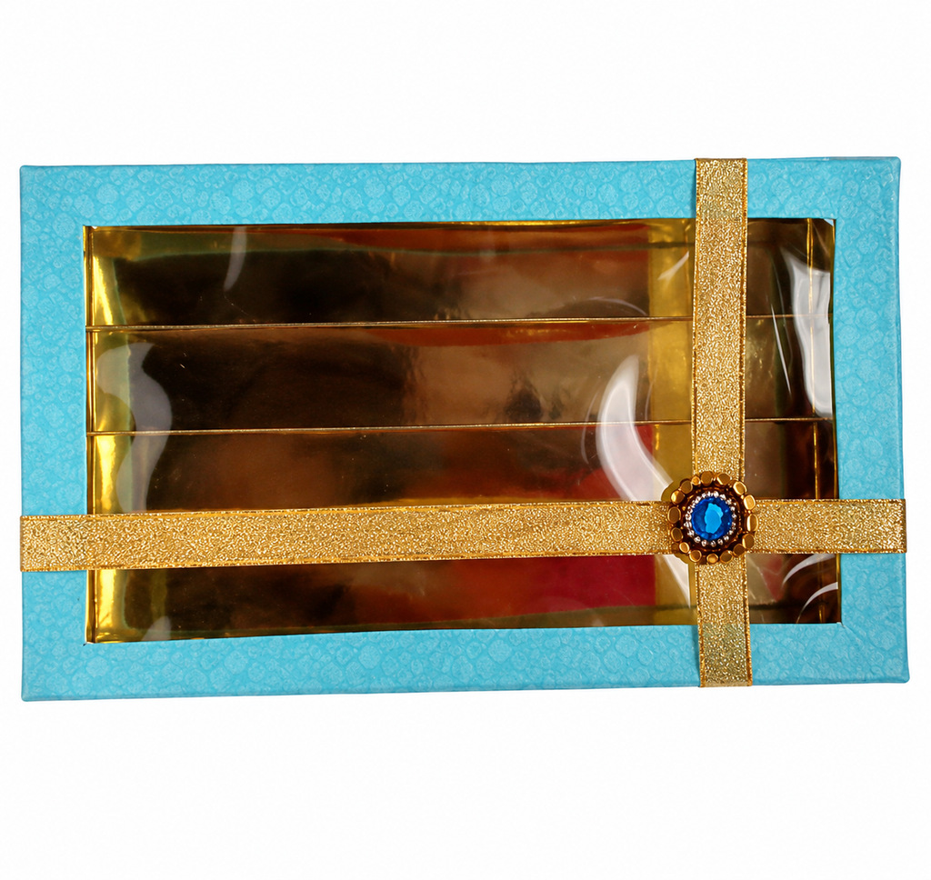 Fancy Decorative Design of Empty Sweet Boxes (Light Blue) - 1 Kg