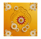 Beautiful Decorative White & Yellow Flower Design of Empty Sweet Boxes - 1/2 Kg