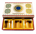 Empty Dry Fruit Boxes in Square Shape - 6 Compartment (cream)