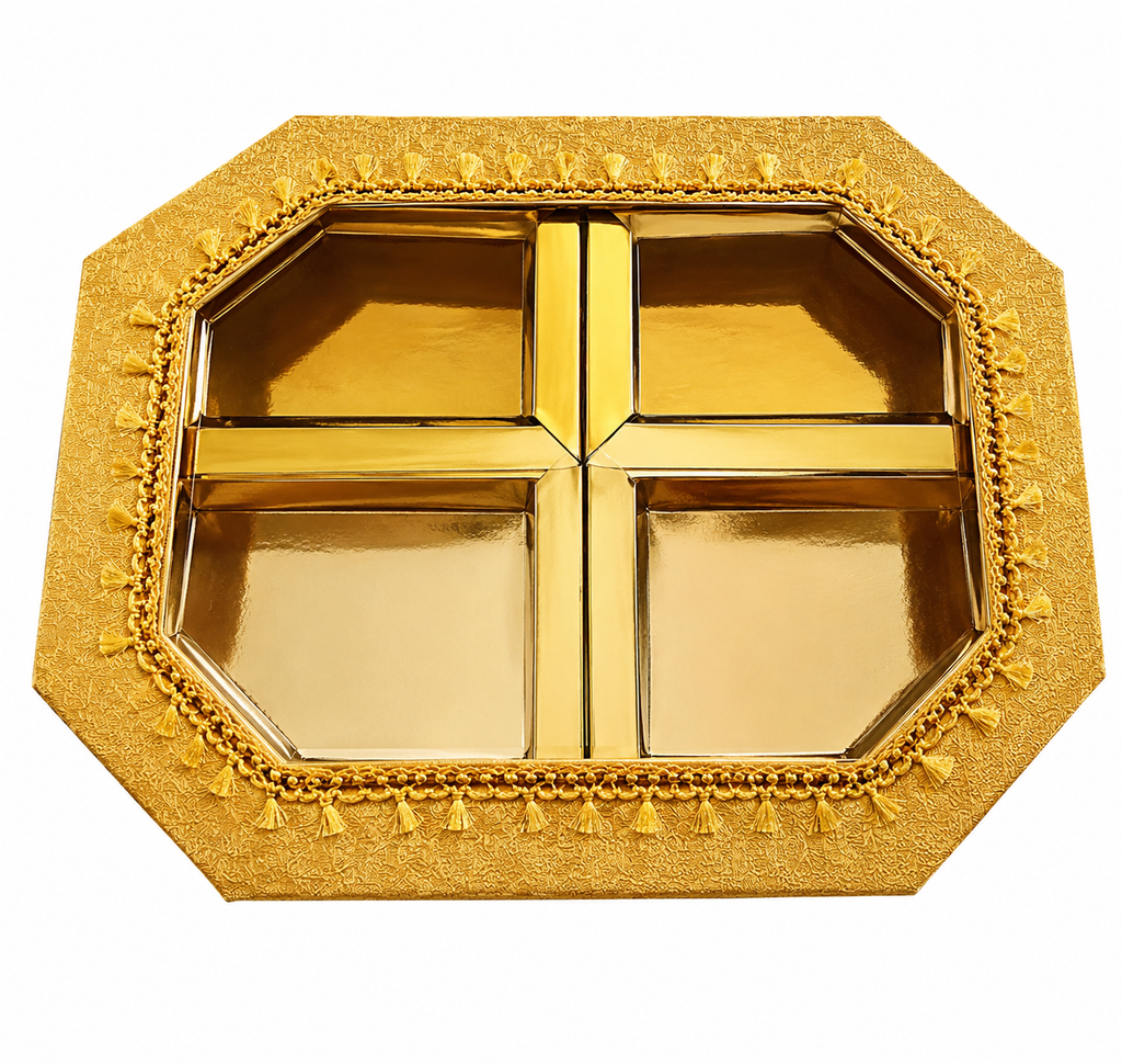 Empty Dry Fruit Boxes in Octagon Shape - 4 Compartment
