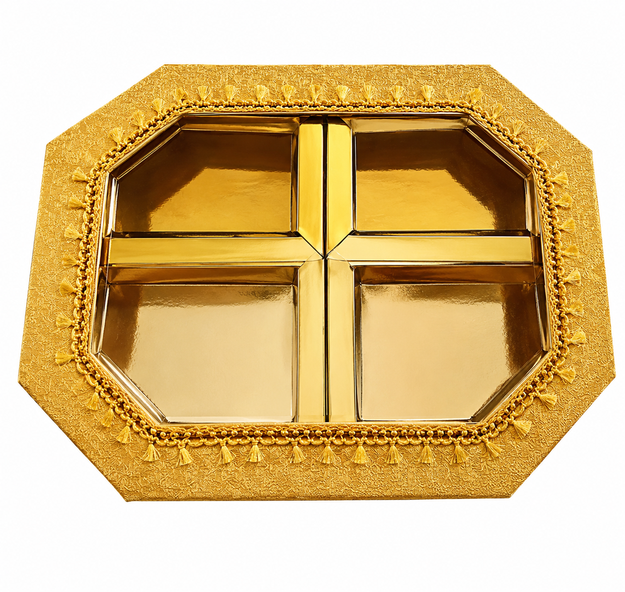 Empty Dry Fruit Boxes in Octagon Shape - 4 Compartment
