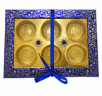 Blue 6 Partition Dry Fruit Box
