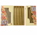 Cream Flower Print Sweet Box 1 Kg 4 Partition