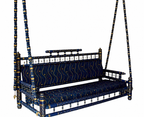 Traditional Indian Style Sankheda Wooden Ceiling Jhula (Blue)