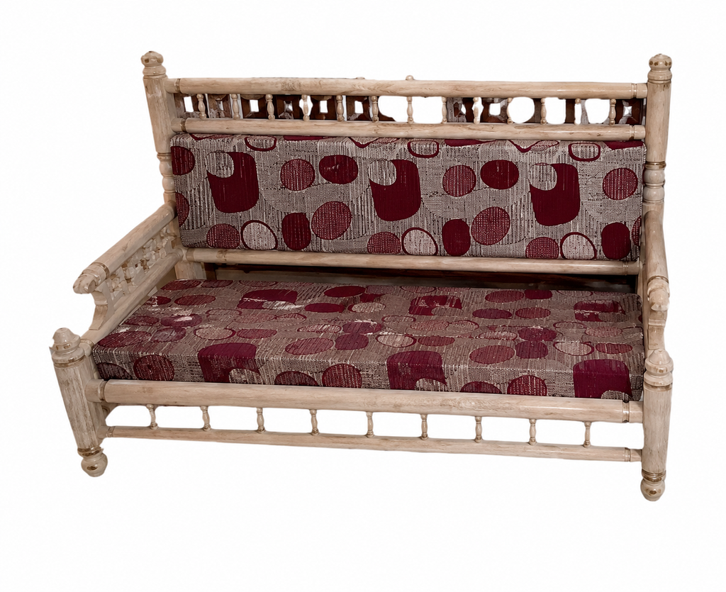 Traditional Indian Style Sankheda Wooden Ceiling Jhula (White)