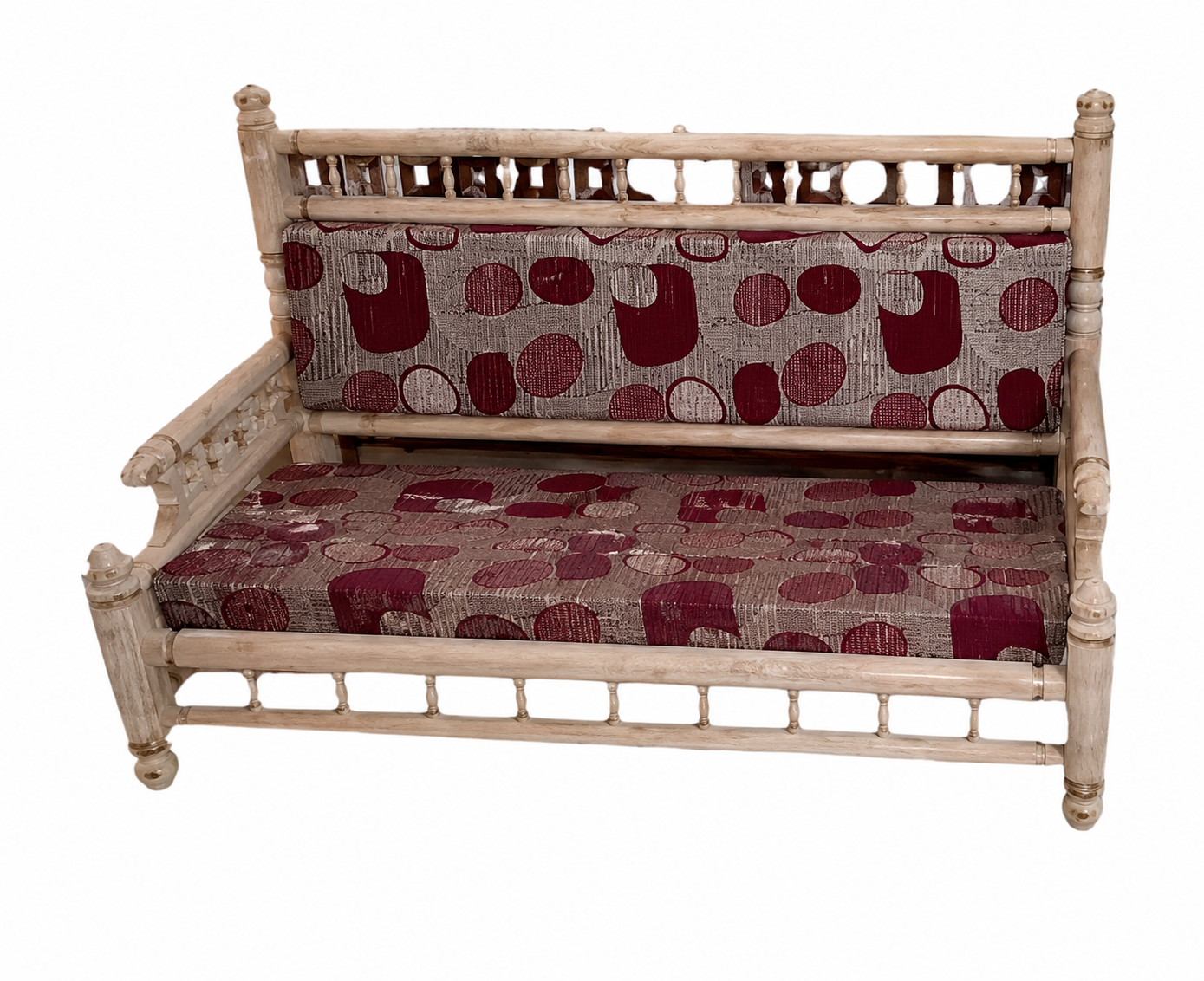 Traditional Indian Style Sankheda Wooden Ceiling Jhula (White)