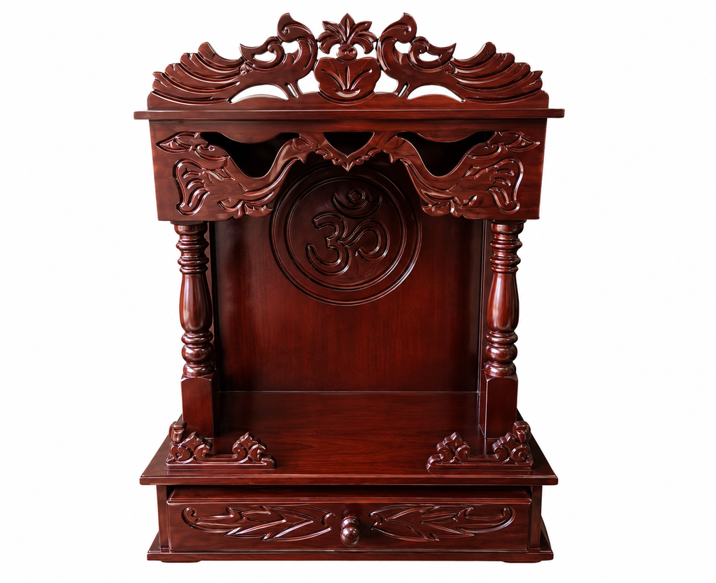 Cut Work Wooden Open Puja Mandir/Temple for Home - 24"- LI47