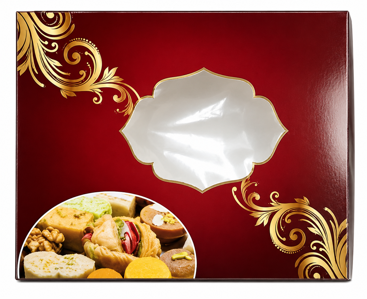 Fancy Design Brown Empty Sweet Folding Box - 500 Gm