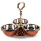 Copper Hammered Pickle / Chutney Stand w/ 3 Bowls