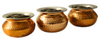 Copper Hammered Punjabi Handi (Serving Bowls) in 3 sizes
