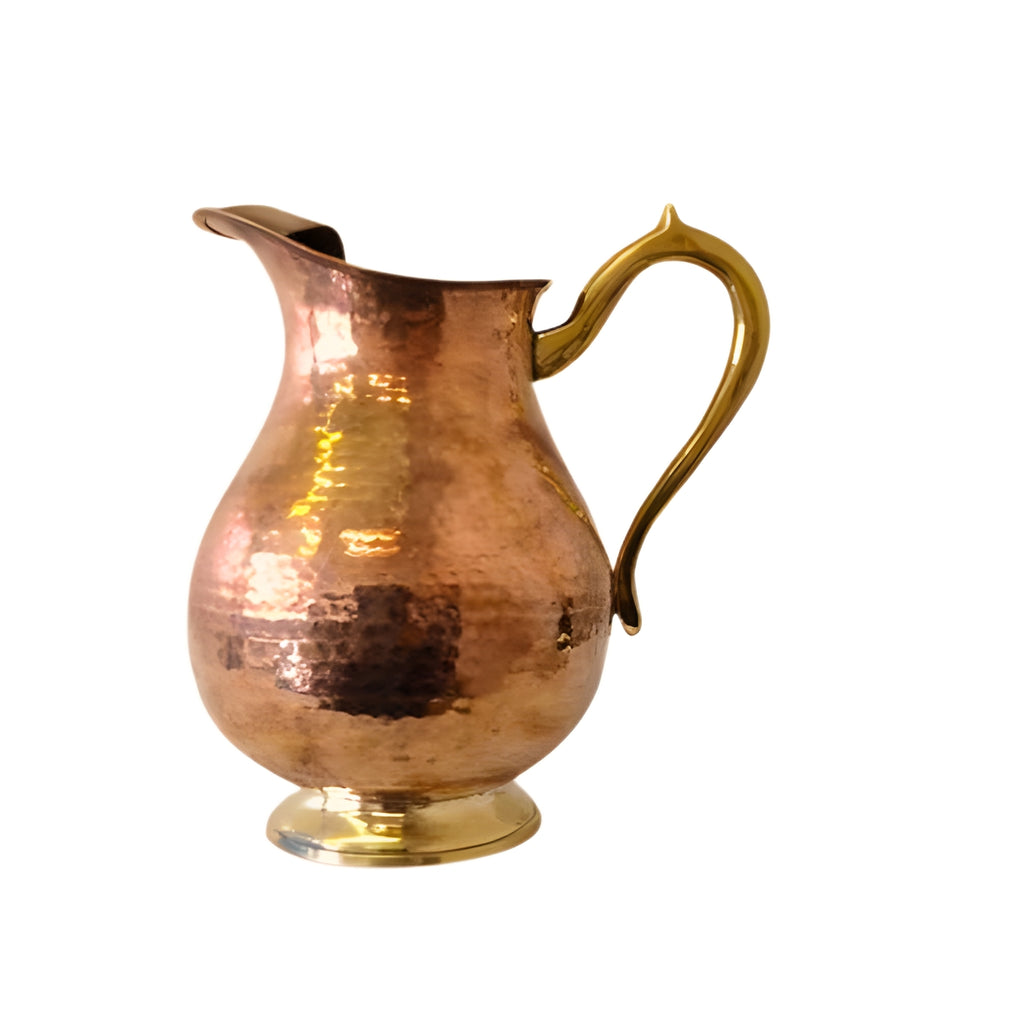 Copper Pitcher Jug with Brass Handle
