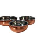 Copper Stainless Steel Handi Serving Dish with Lid (Plain) - 3 Sizes