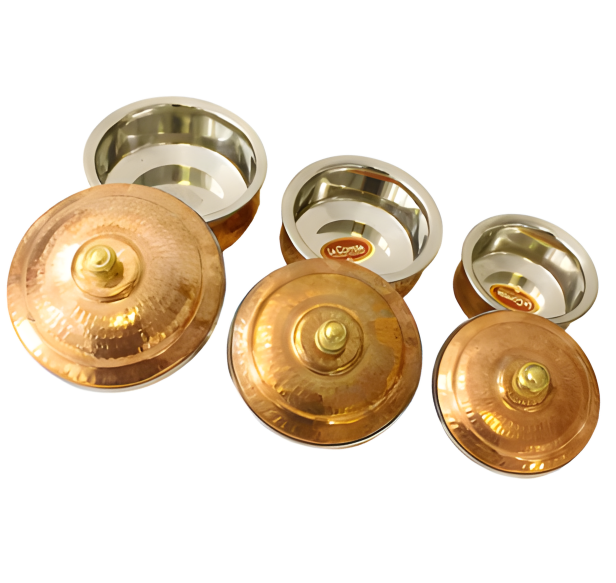 Copper Hammered Handi with Lid - 3 Sizes