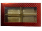 Empty DryFruit Boxes in Rectangle Shape - 4 Compartment (Red) - 12 x 7