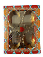 Empty DryFruit Boxes - 4 Compartment (Oval Shape-Inside) - 10 x 8"
