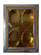 Empty DryFruit Boxes - 4 Compartment (Oval Shape-Inside) - 10 x 8"