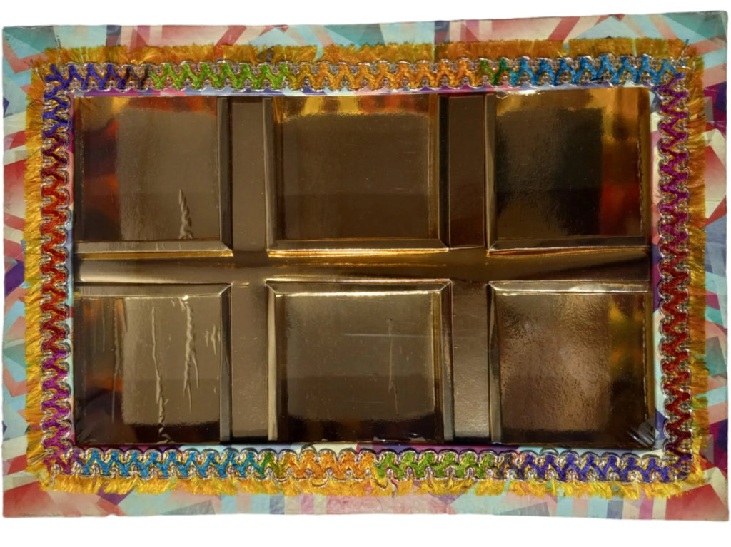 Empty DryFruit Boxes in Rectangle Shape - 6 Compartment (600Gms) - 13 x9"