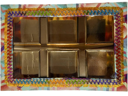 Empty DryFruit Boxes in Rectangle Shape - 6 Compartment (600Gms) - 13 x9"