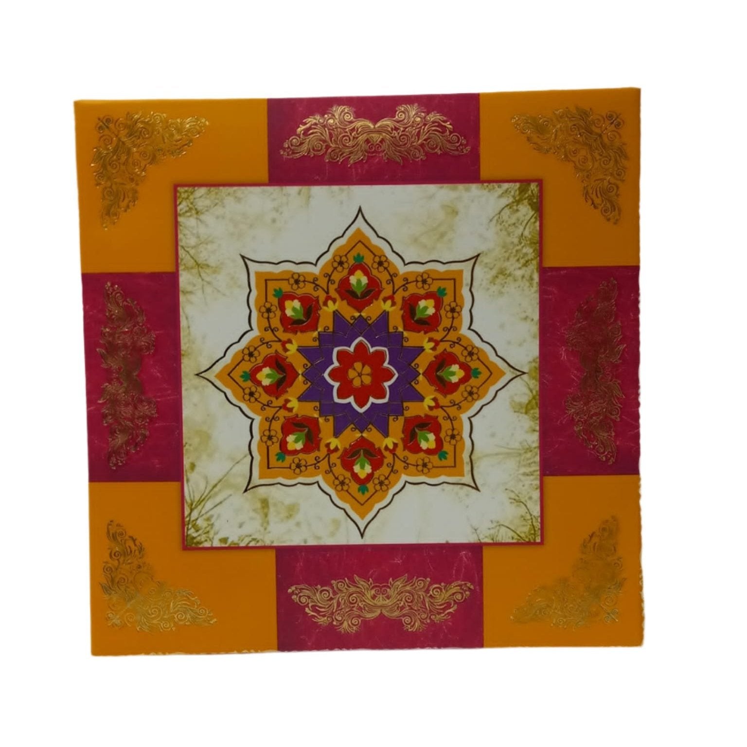 Beautiful Decorative Pink & Yellow Flower Design of Empty Sweet Boxes - 1/2 Kg