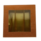 Fancy Design Sweets Boxes in Shimmer Orange W/ Window - 1/4 Kg