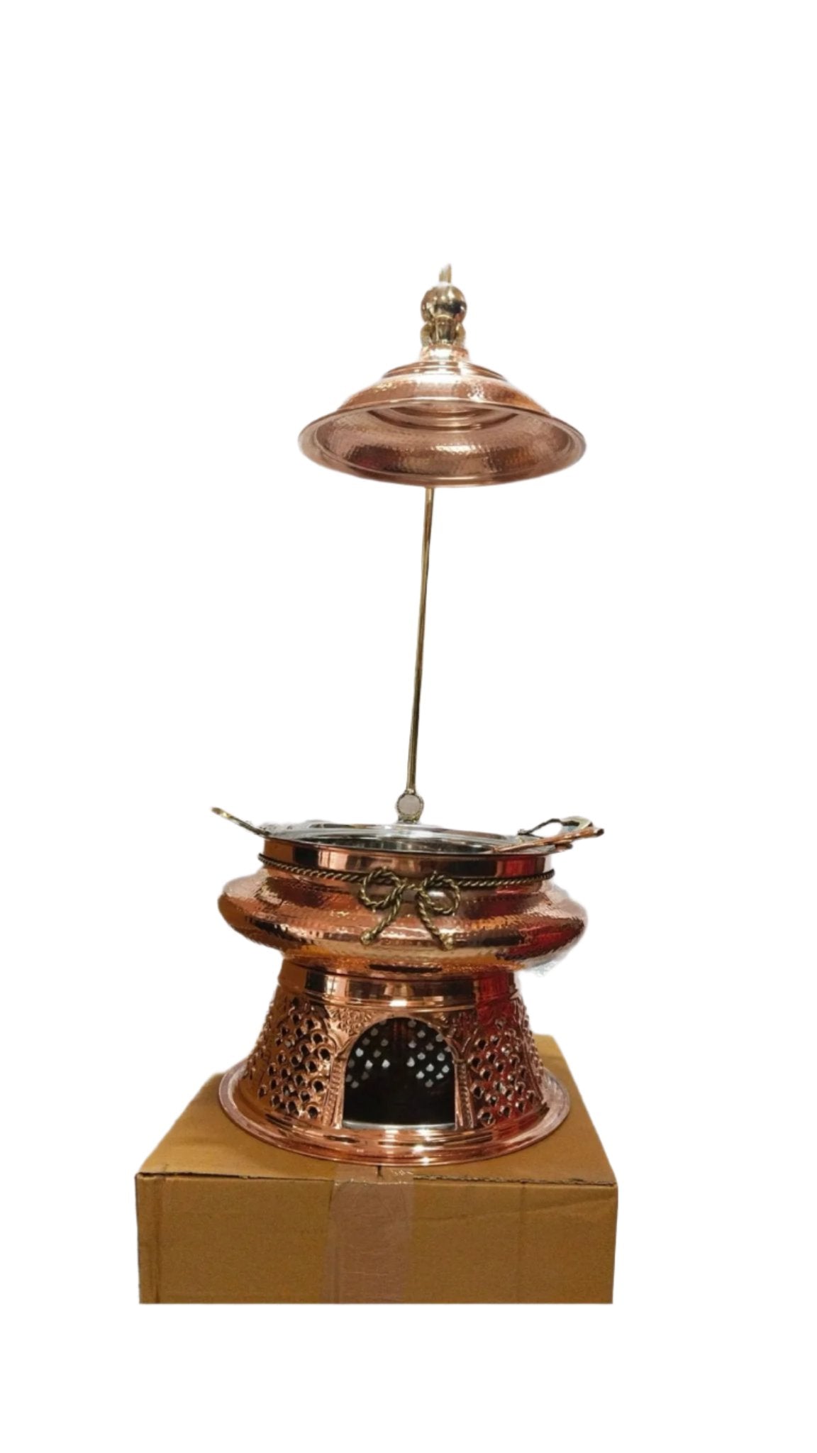 Stainless Steel Copper Aristocrat Style Chafing Dish W/Hanger for Server ware - 7.5 Ltr