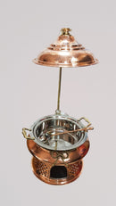 Stainless Steel Copper Aristocrat Style Chafing Dish W/Hanger for Server ware - 7.5 Ltr