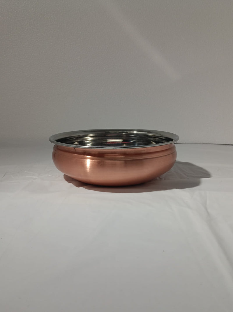 Copper Stainless Steel Handi Serving Dish without Lid (Plain) - 3 Sizes
