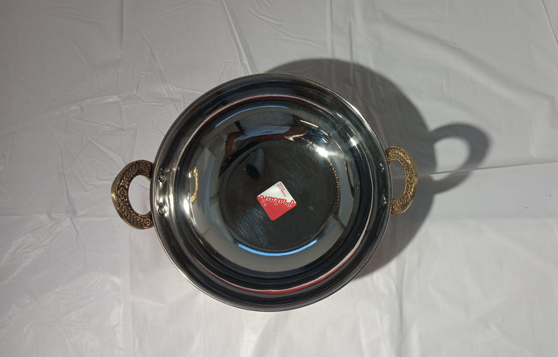 Copper Stainless steel Kadai serving ware (Plain) - 3 Sizes