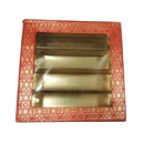 Red & Golden Design Square Empty Sweet Boxes - 500 Gm