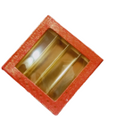 Red & Golden Design Square Empty Sweet Boxes - 500 Gm