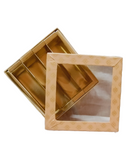 Peach Flower Design Square Empty Sweet Boxes - 500 Gm