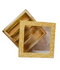 Yellow Golden Design Square Empty Sweet Boxes - 500 Gm