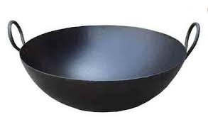 Black Iron  M S  Kadai,  Available   in 3 Sizes